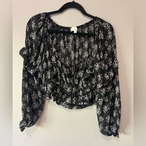 PINCH black floral top small